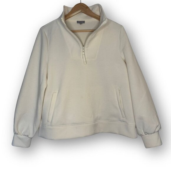 T by Talbots Ivory Airknit Stretch Half Zip Pullover - Picture 3 of 6